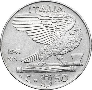 50 чентезимо 1941 Италия (ребристый гурт, магнитная)