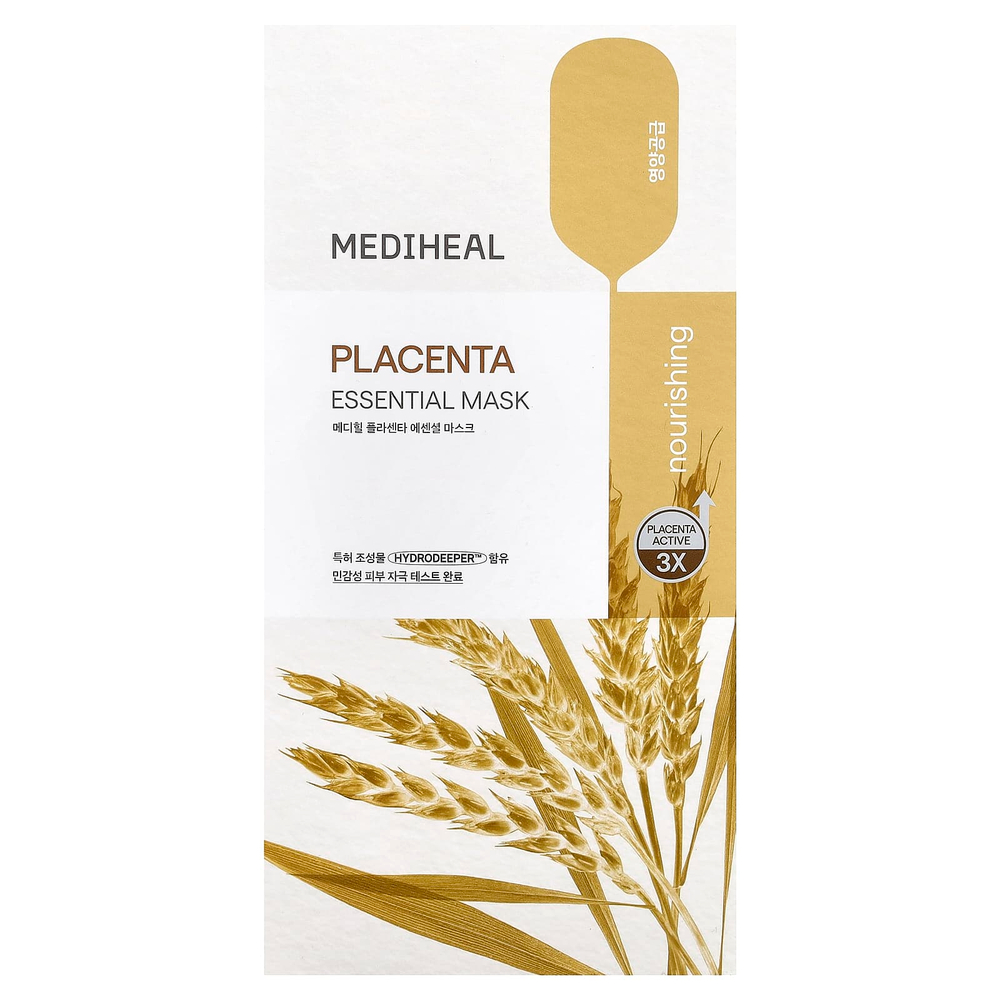 MEDIHEAL, Placenta, Essential Beauty Mask, 10 шт., По 24 мл (0,81 жидк. унц.)