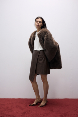 Юбка-баска экокожа BROWN