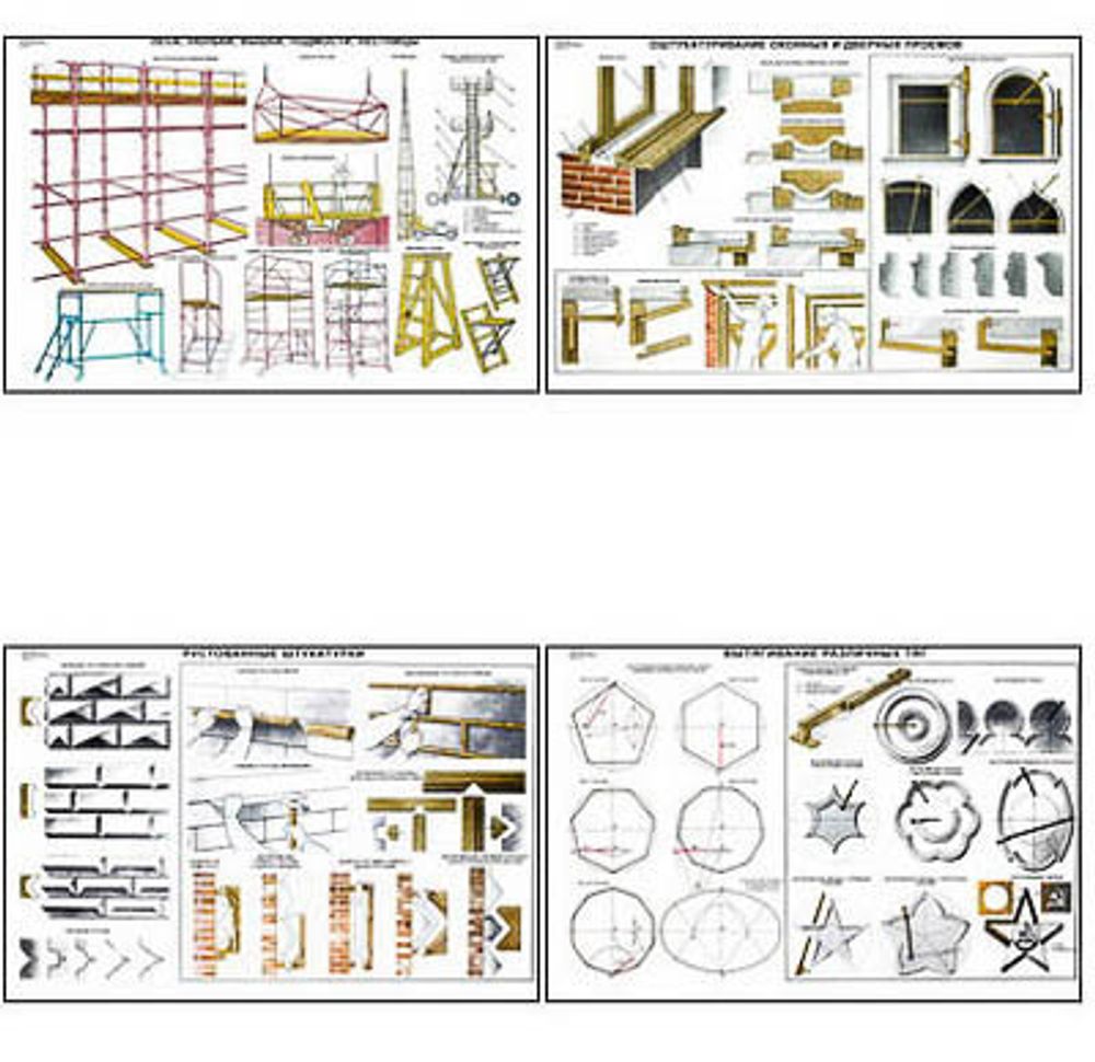 Плакаты ПРОФТЕХ &quot;Технология штукатурных работ&quot; (22 пл, винил, 70х100)
