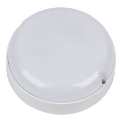 ULW-Q243 12W-4000К-NL SENSOR IP65 WHITE Светильник светодиодный влагозащищенный. с датчиком освещенности и движения. Дежурный-основной режимы. Круг. Белый свет4000K. Диаметр 135мм. Белый. ТМ Volpe
