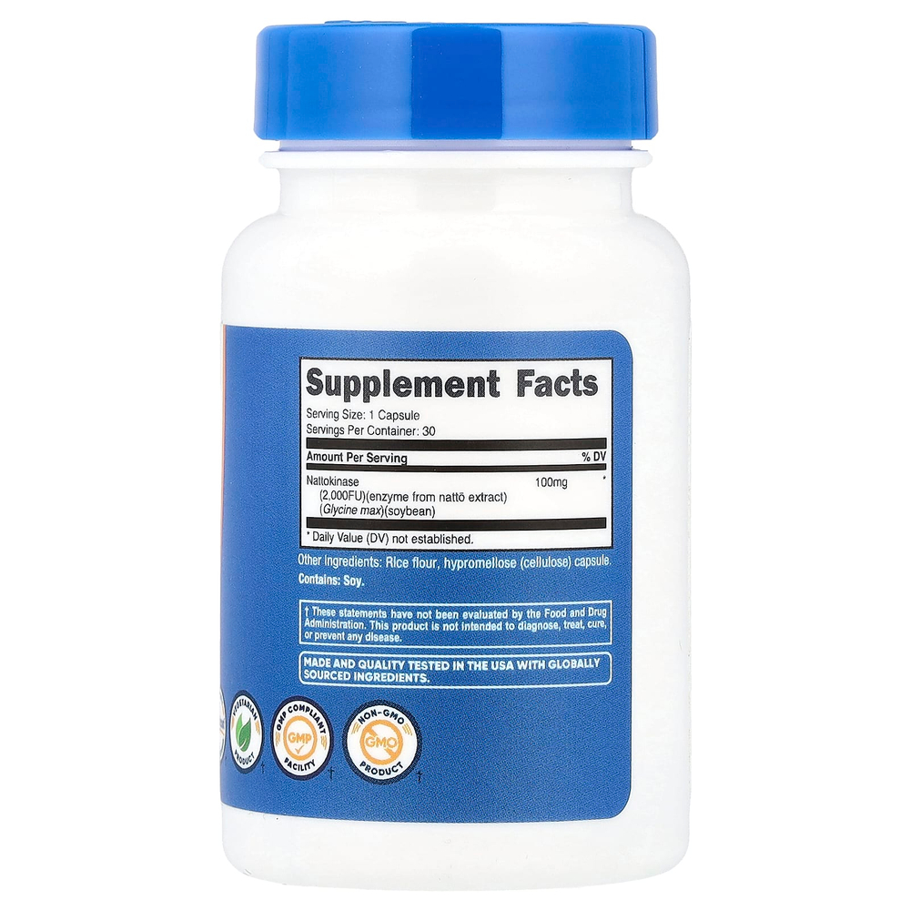 Nutricost, Наттокиназа, 2000 FU, 30 капсул