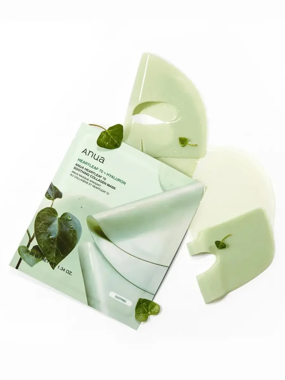 Anua Успокаивающая гидрогелевая маска с экстрактом хауттюйнии и коллагеном Heartleaf 70 Soothing Collagen Mask 38 гр х 4 шт