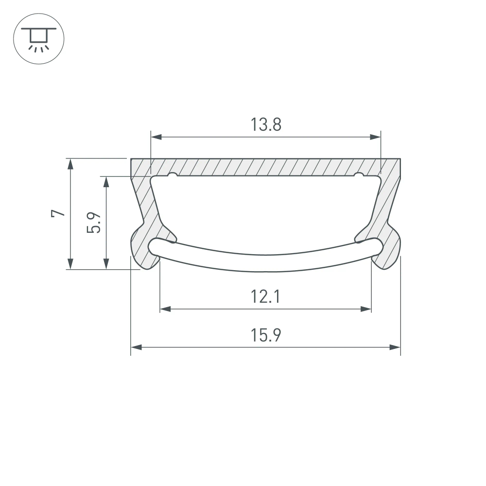 Профиль TM-2000 (CT) ANOD (Arlight, Алюминий) 017796