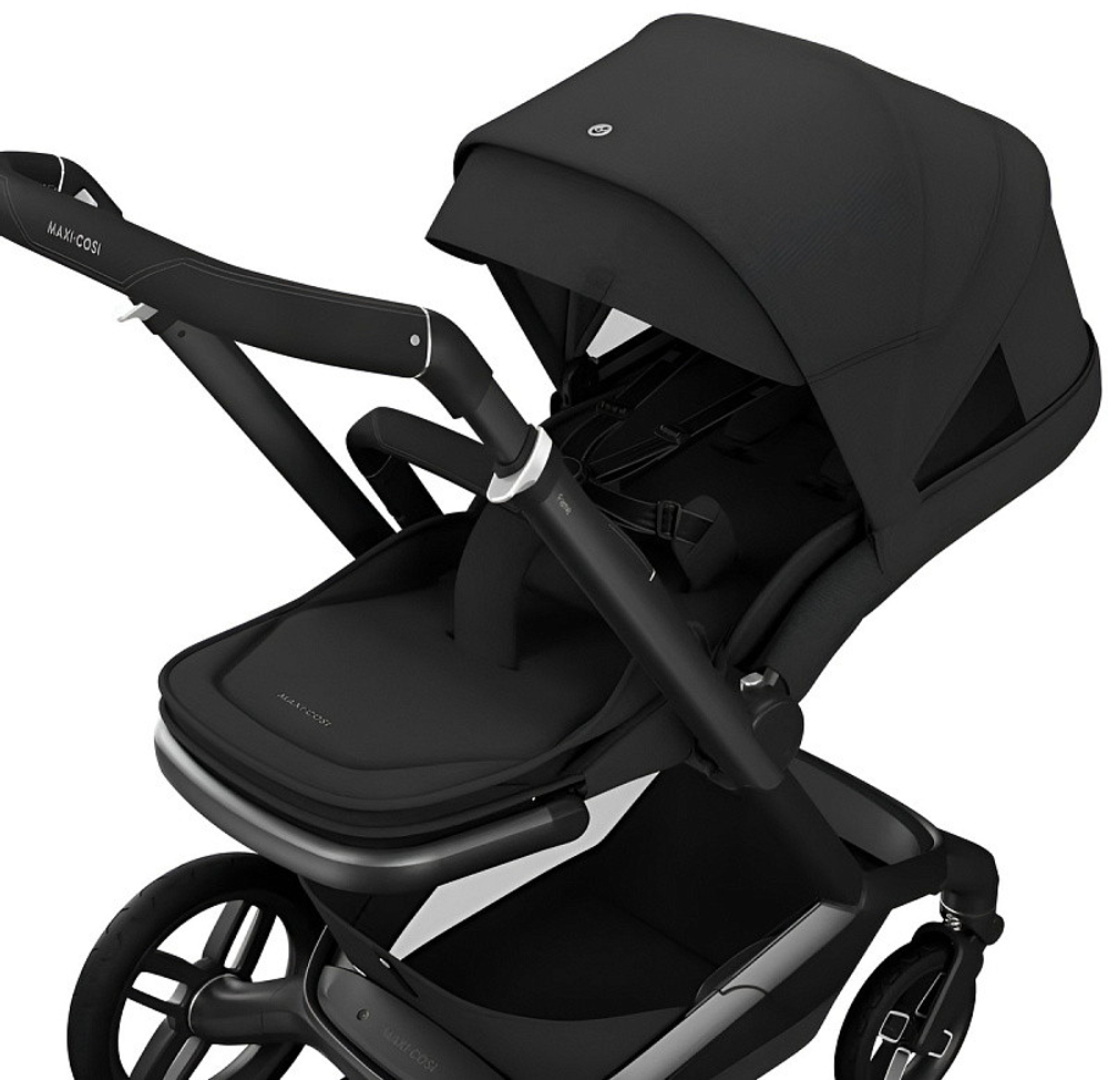 Детская коляска Maxi-Cosi Fame 3 в 1 с автокреслом CabrioFix Essential black Twillic Black/Черный