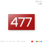 Номер на дверь 477, табличка на дверь для офиса, квартиры, кабинета, аудитории, склада, красная 120х70 мм, Айдентика Технолоджи