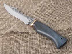 Нож "Щукарь", сталь Bohler N690, рукоять синяя стабилизированная береза
