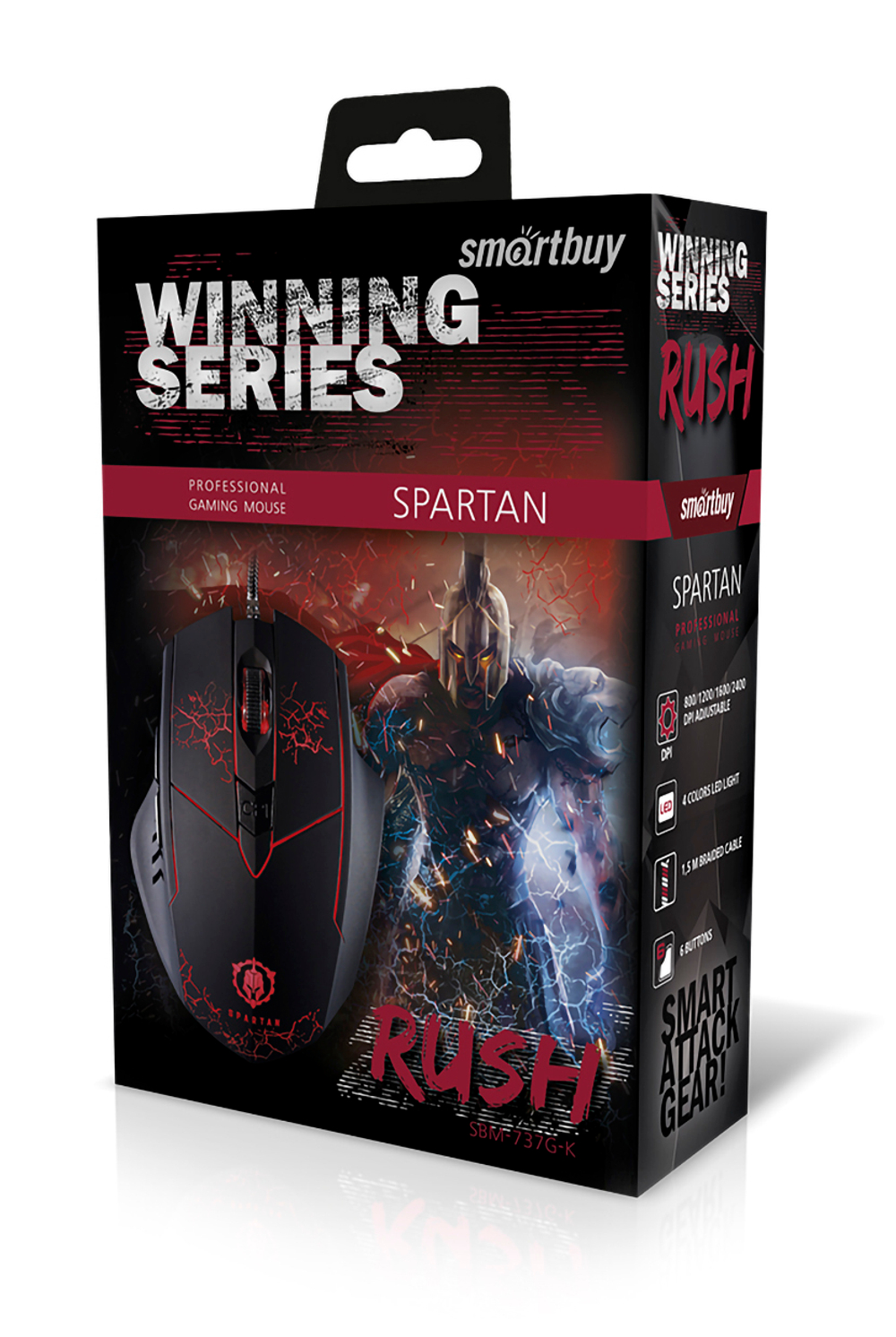 Мышь игровая проводная SmartBuy RUSH Spartan черная (SBM-737G-K)