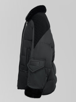 Куртка 2210 комбинированная с двойной молнией и меховым воротником