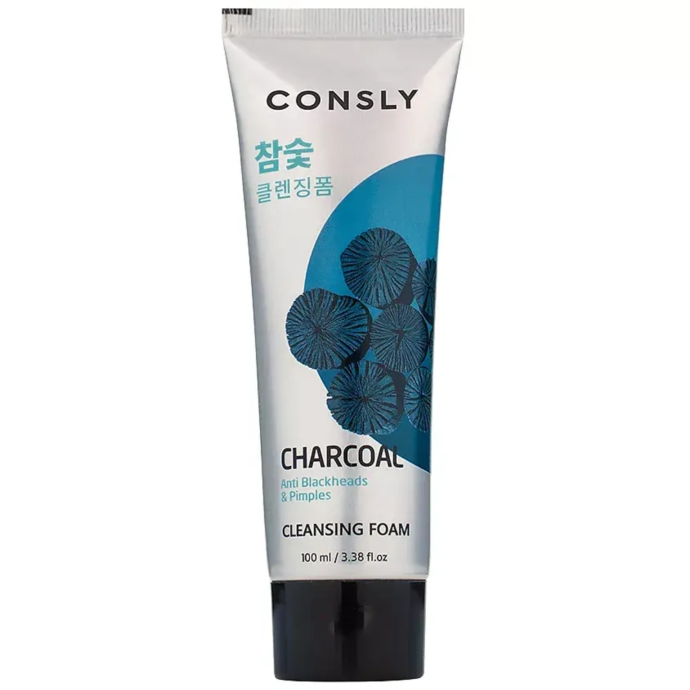 CONSLY Пенка для умывания c древесным углем против черных точек Wash Foam With Charcoal Against Black Spots, 100 мл