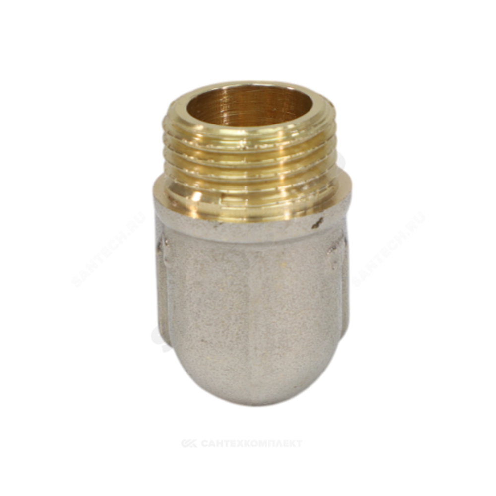 Угольник латунь никель реборда Ду 32 (1 1/4") ВР/НР 9006 ГОСТ 32585-2013 Aquasfera 9006-04