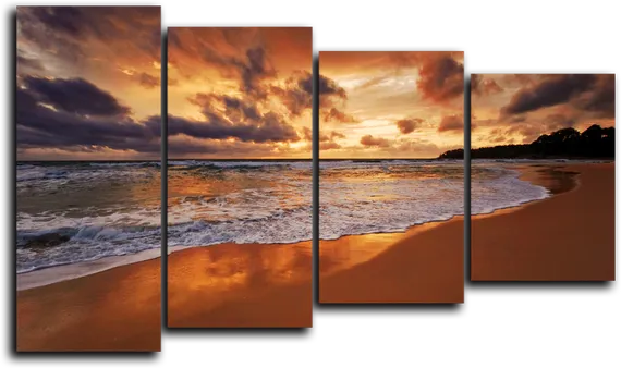 Модульная картина "Вечерний пляж"