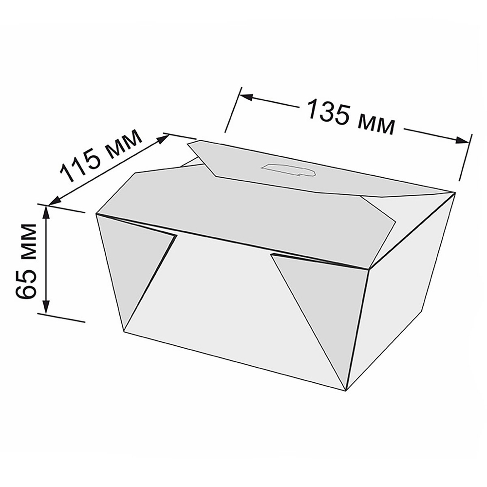 Ланчбокс бумажный складной 600 мл 135x115x65 мм 1/375