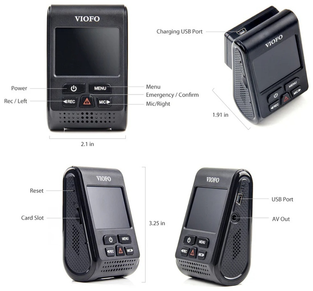 Видеорегистратор Viofo A119 V3 with GPS черный