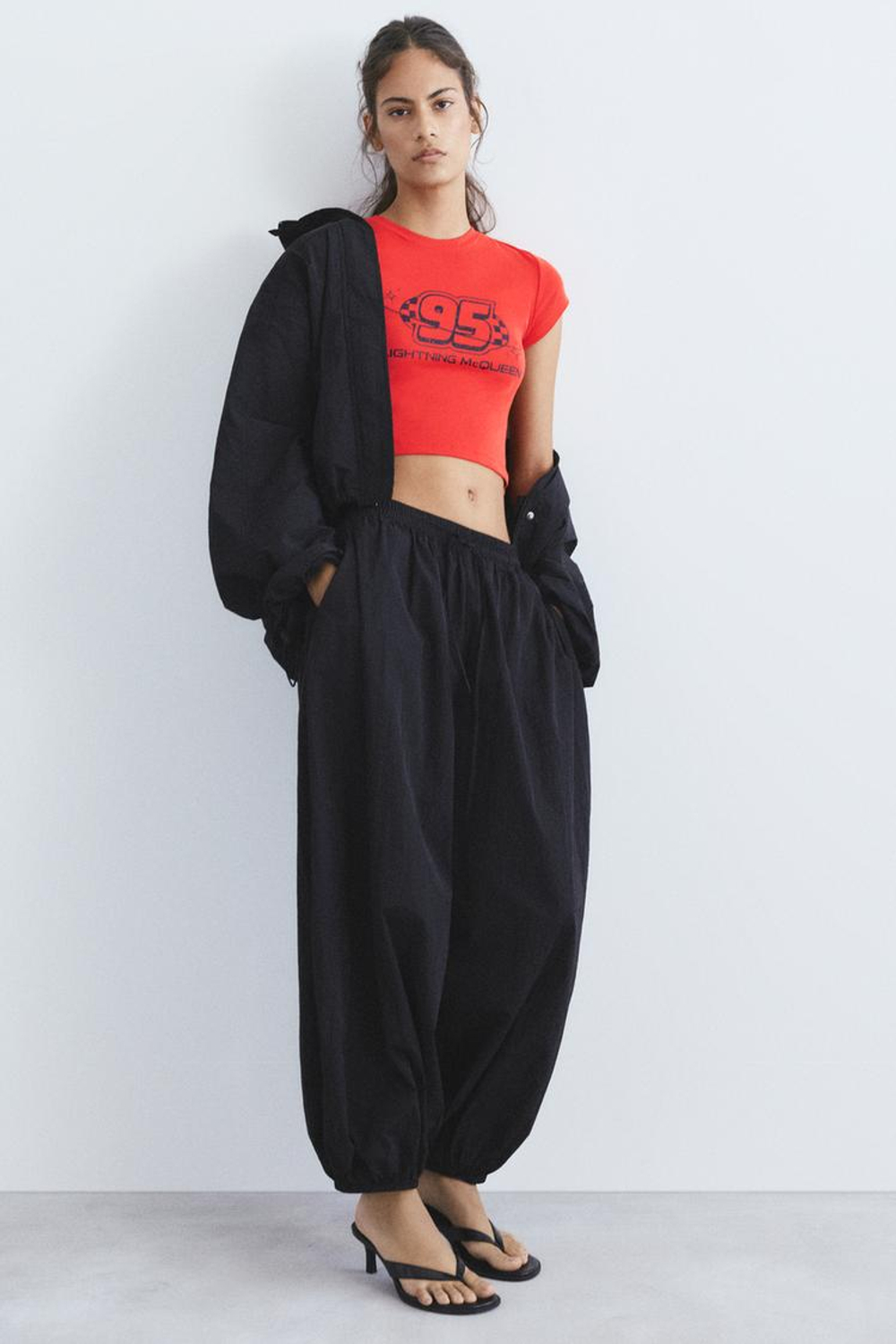 PULL&BEAR Футболка с принтом Cars, красный