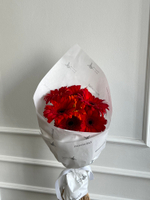 Кулек из гербер в розовом оттенке 7 шт