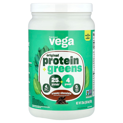 Vega, Original Protein + Greens, сливочный шоколад, 624 г (1 фунт 6 унций)