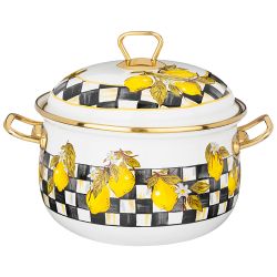 КАСТРЮЛЯ ЭМАЛИРОВАННАЯ AGNESS С КРЫШКОЙ, ЛИМОН 3,8Л, ДИА.20СМ ПОДХОДИТ ДЛЯ ИНДУКЦИОН.ПЛ
