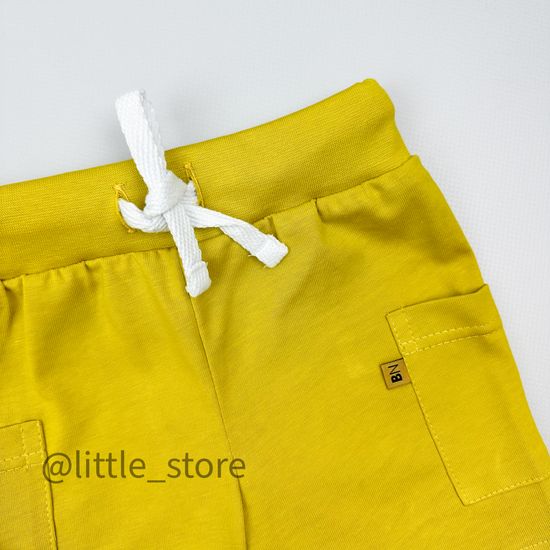 Комплект хлопковый с шортами, Горчица