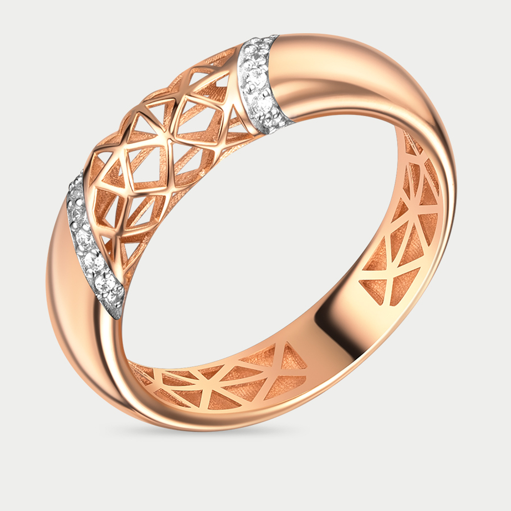Женское кольцо из розового золота 585 пробы со вставкой (арт. 901021-1102)