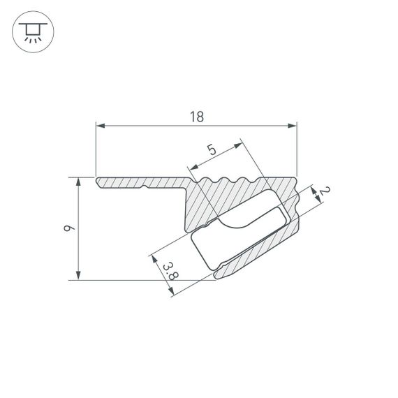 Профиль Arlight SL-Mini-Shelf-H9-2000 Anod Olive Grey 038208