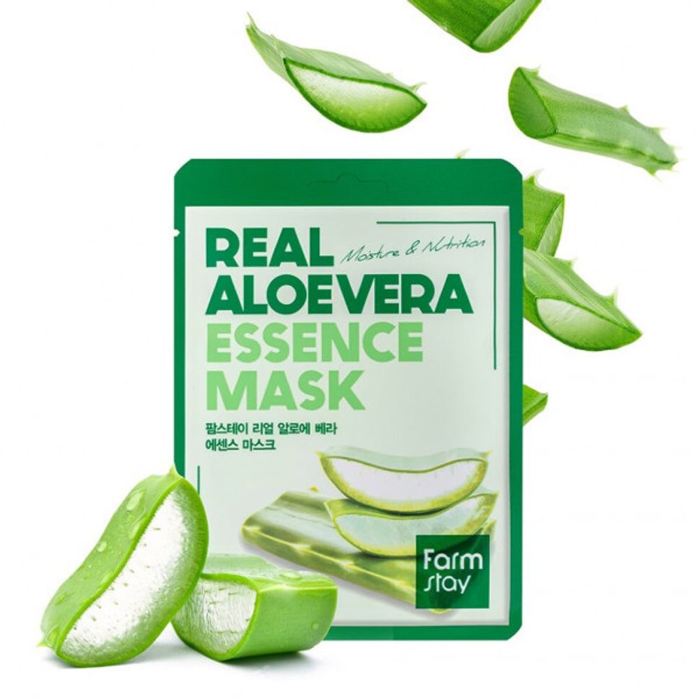 Тканевая маска с экстрактом алоэ вера FARMSTAY Real Aloe Vera Essence Mask