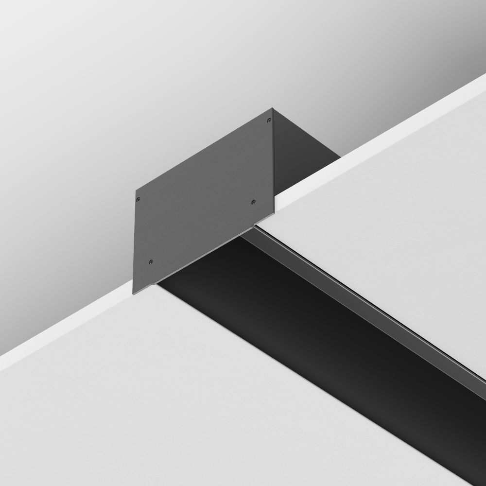 Заглушка декоративная черная - 2шт.+ 8 саморезов для профиля ALM-11681-PL-B-2M Maytoni ALM013EC-PL-B