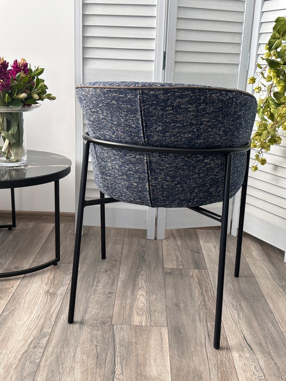 Стул М-City DISAUR Густ (Gust) Стальной Синий 330, Черный каркас