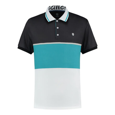 Мужское теннисное поло K-Swiss Hypercourt Express 2 Polo Men - Black, Turquoise
