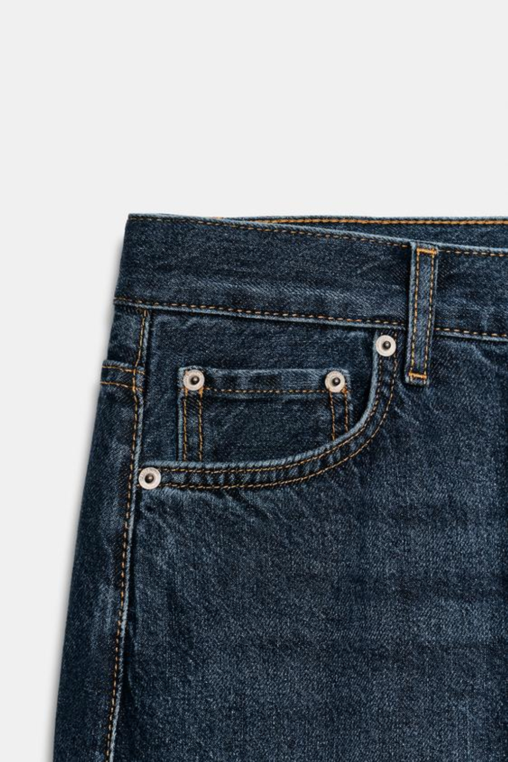 ZARA ДЖИНСЫ ПРЯМОГО КРОЯ С НИЗКОЙ ПОСАДКОЙ — ZW COLLECTION, СИНИЙ