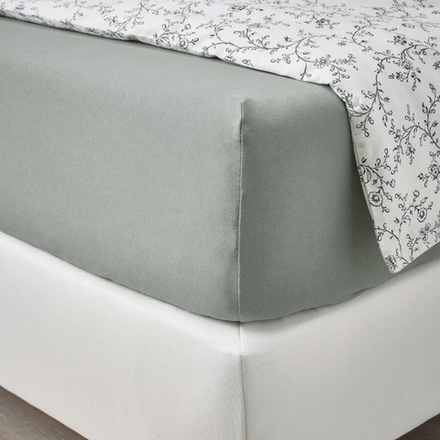 4870216967277 SUAVE тенсел плейн простыня натяжная 90*200 серо-бирюзовый