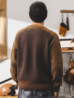 Американский ретро свитер мужской варёный с круглым воротом