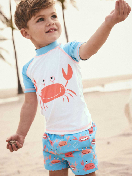 Костюм плавательный раздельный для мальчика Next E22-306, Голубой, Оранжевый