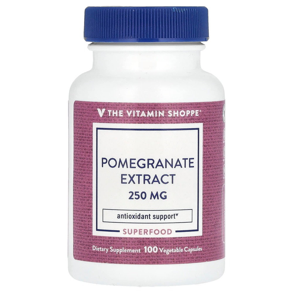The Vitamin Shoppe, Экстракт граната, 250 мг, 100 растительных капсул