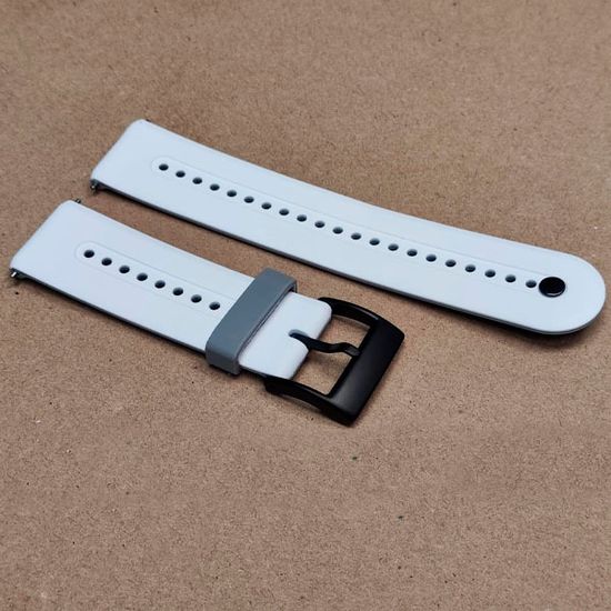 Ремешок 24 мм Elegant для Suunto 9 Baro, Suunto 7, Suunto Spartan Sport силиконовый (Белый/серый)