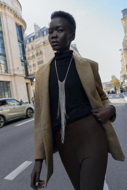 ZARA ЛЕГИНСЫ С ЭФФЕКТОМ КОРСЕТА, ТЕМНО-КОРИЧНЕВЫЙ