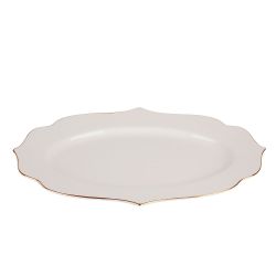 Блюдо " " 30х21,7х2см с золотой окантовкой (min6) (фарфор) (без упаковки)