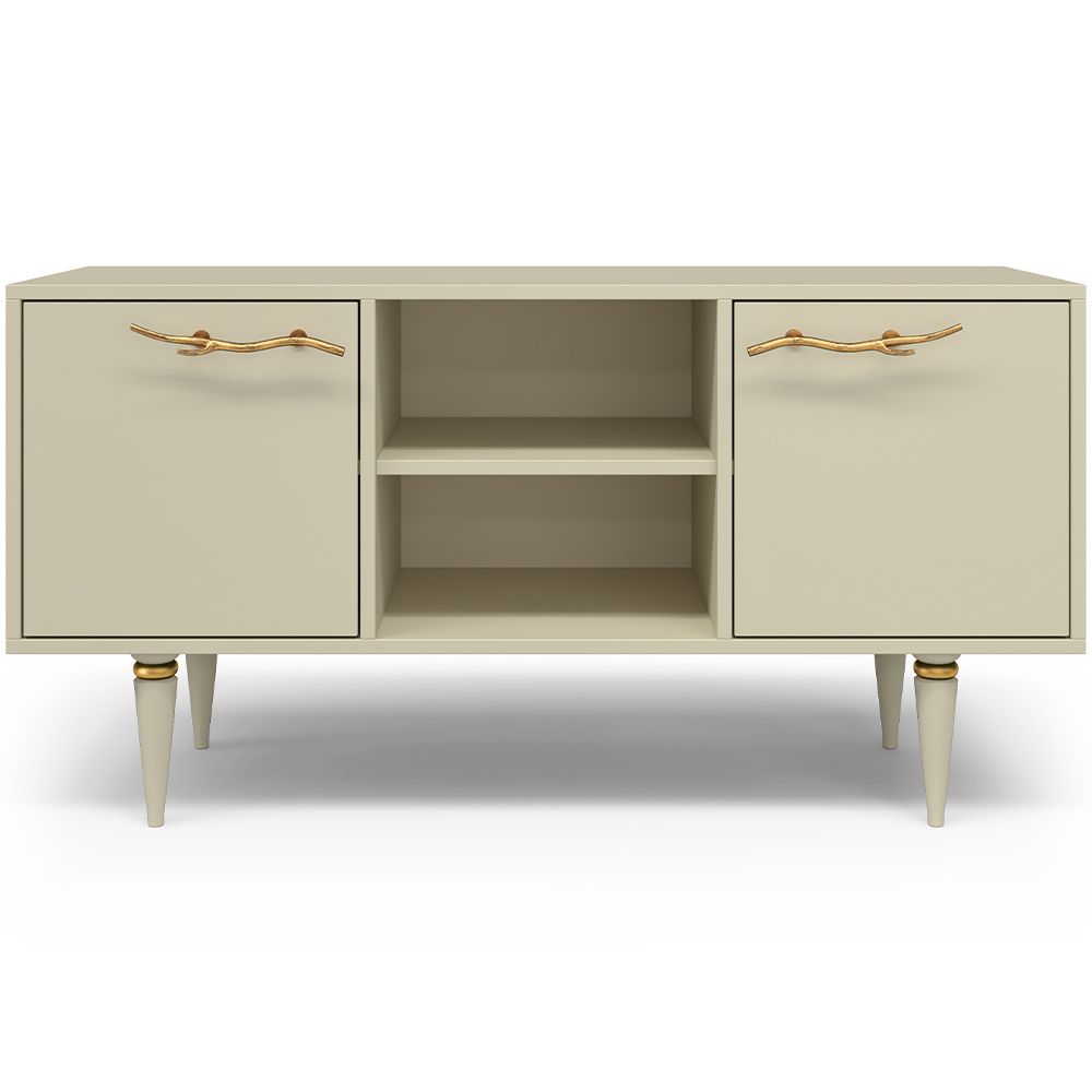 Тумба под ТВ Арт Колор matte 117см Классик Голд Серый шелк матовый