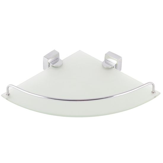 Полка угловая стеклянная на стальном креплении Besser BS 8817 (28,5х28,5х6 см)