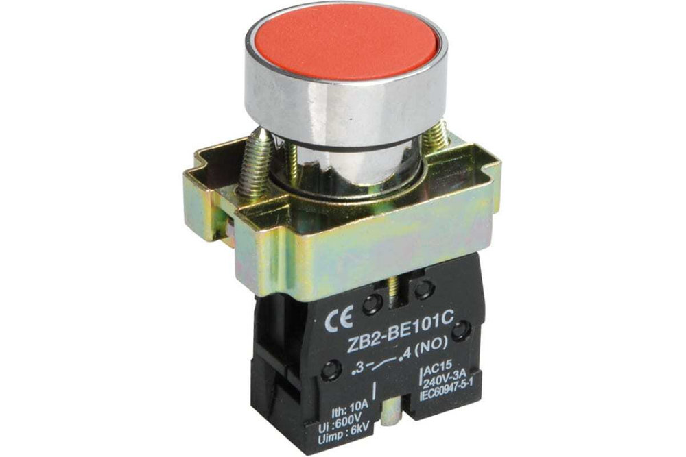 Кнопка управления LAY5-BA41 без подсветки красная 1з IEK