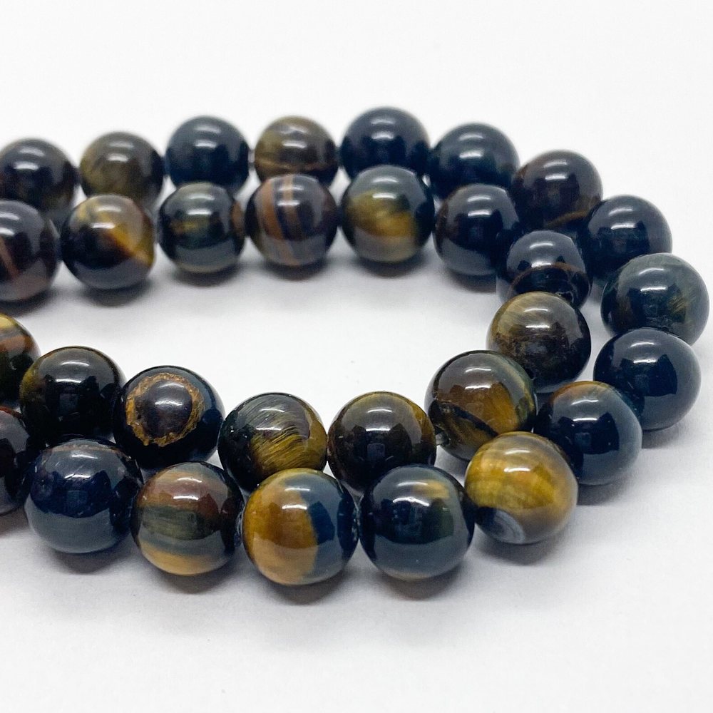 Бусины Тигрово-соколиный глаз, диаметр 8,2-8,5 мм, цена за 22-23 шт (1/2 нити)