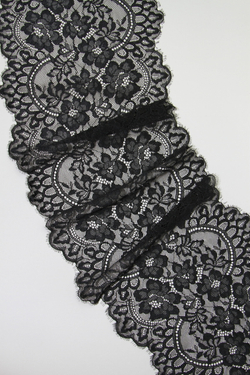 Кружево шантильи чёрное