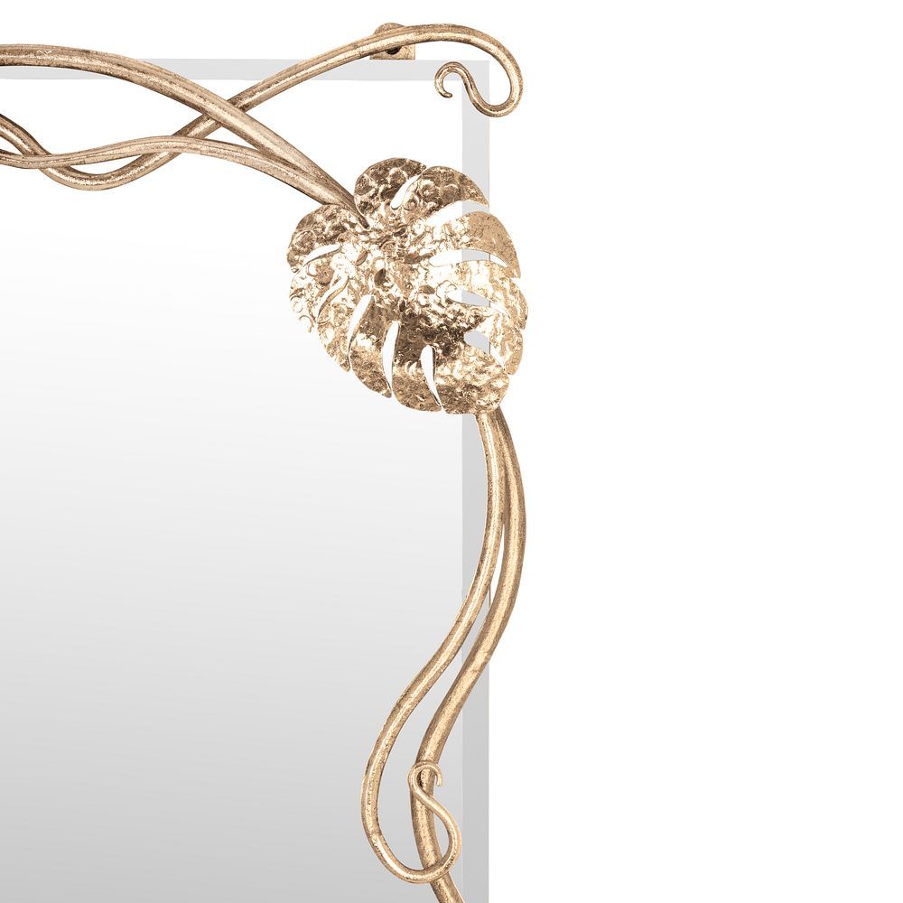 Зеркало настенное Monstera Deliciosa (Монстера) 140 Айвори Мраморное золото