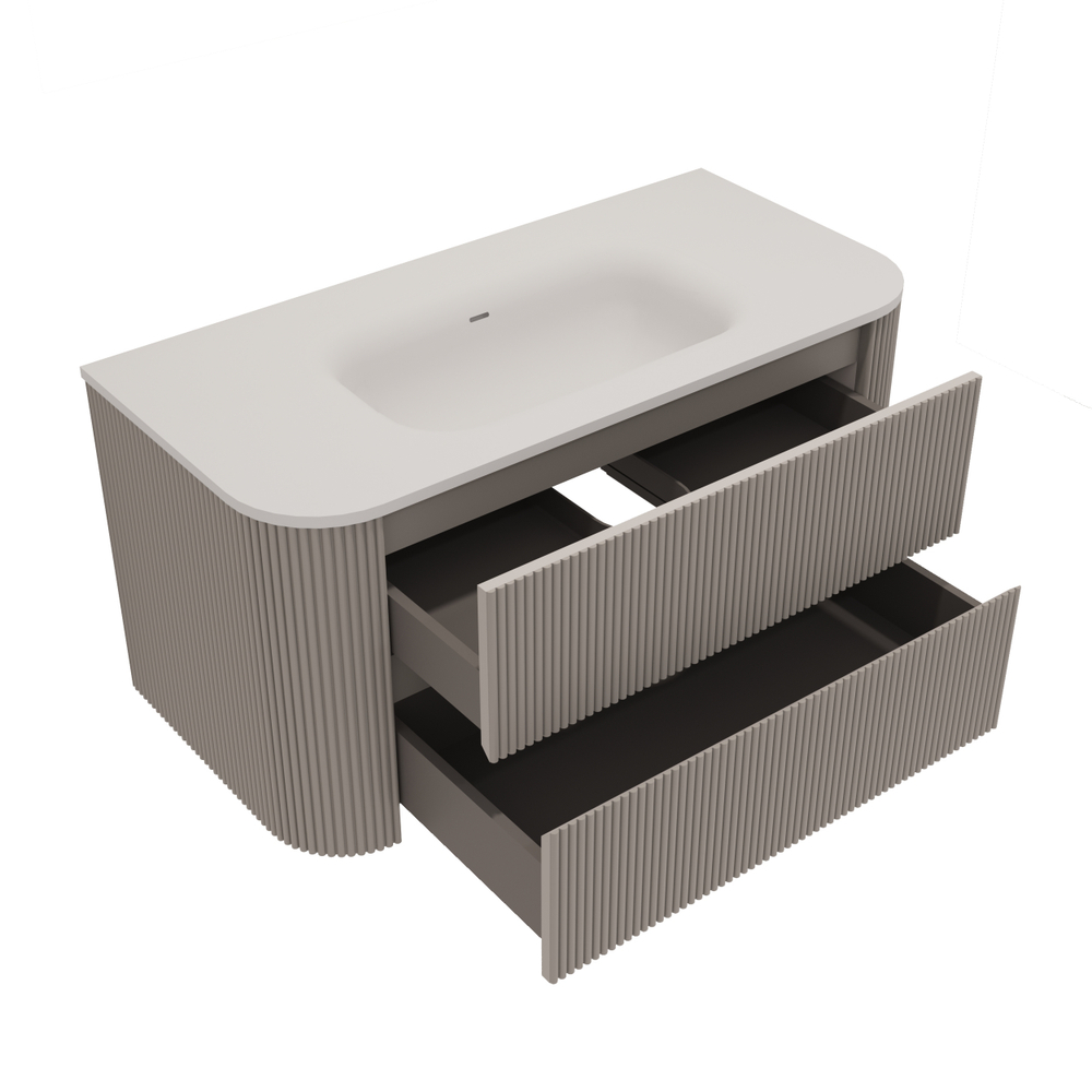 База под раковину Alto 1000 подвесная, 2 выкатных ящика soft close, светло-серый матовый