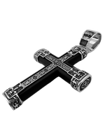 Крест деревянный с элементами серебра "Спаси и Сохрани"
