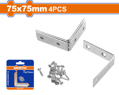 Уголок мебельный 75х75 мм, 4 шт (12/96) WADFOW WCY2K75