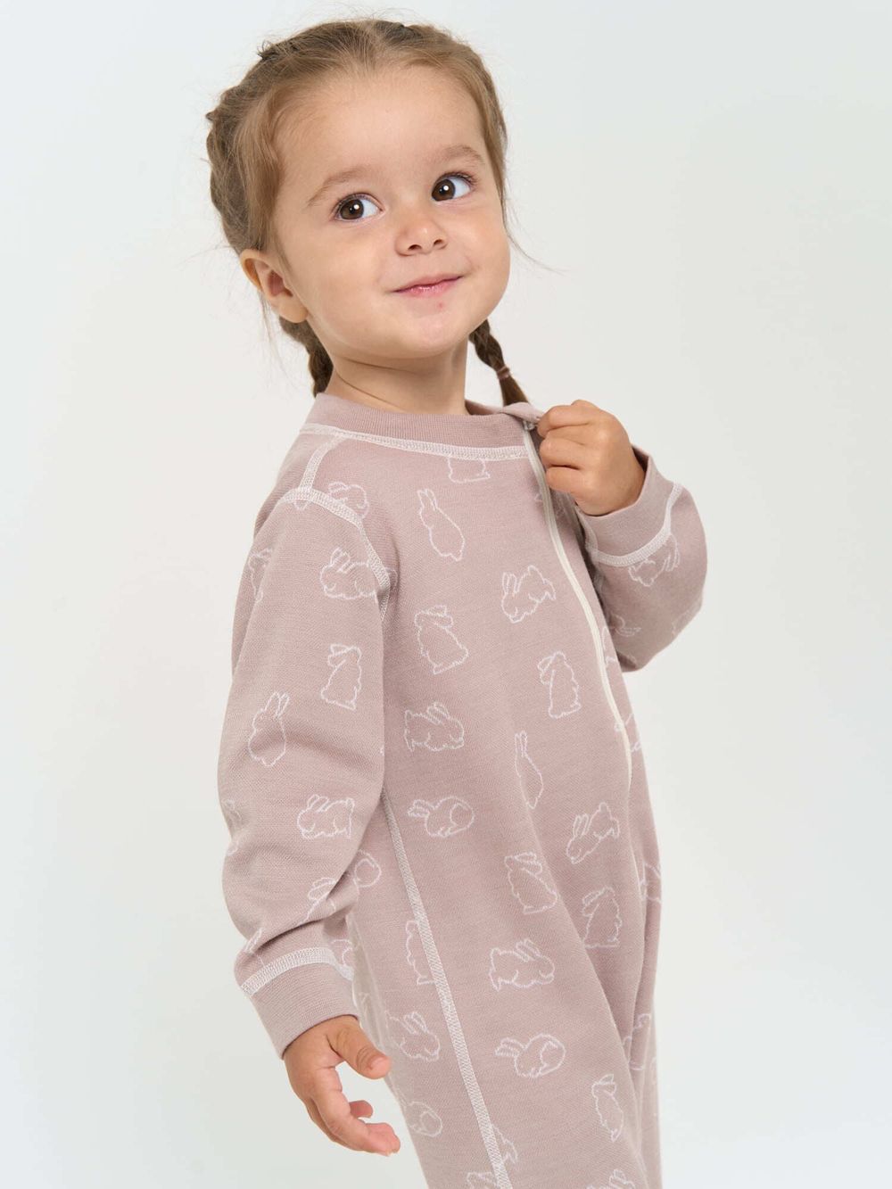 Термокомбинезон с шерстью "Кролики" 0+