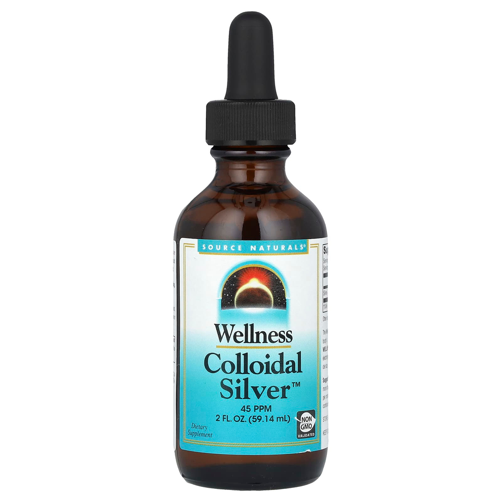 Source Naturals, Wellness Colloidal Silver ™, 45 част. / Млн, 59,14 мл (2 жидк. унц.)