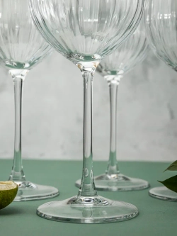 Набор бокалов для вина, 600 мл, 2 шт. с золотой каймой