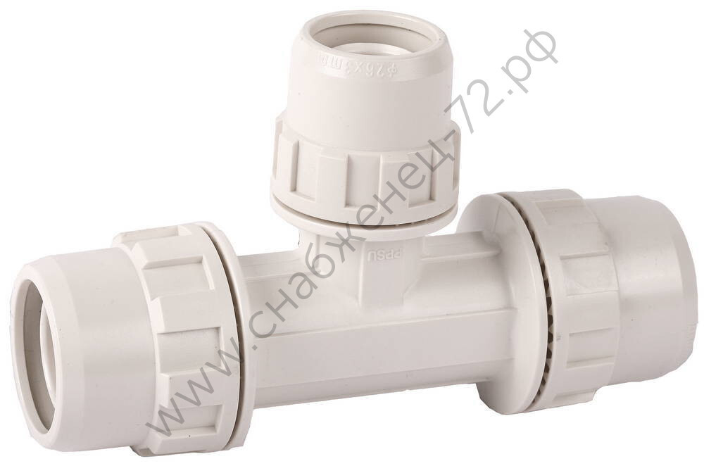 ЗУБР ШиреФит, штуцер с гайкой - внутренняя резьба - штуцер с гайкой 26мм-20мм-26мм, Редукционный тройник (51506-26-20-26)